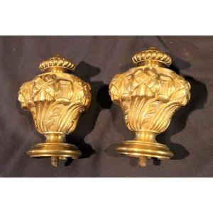 Pair Of Louis XVI Style Bronze Curtain Tiebacks, 19th Century