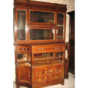 Buffet de présentation époque Art Nouveau en bois fruitier