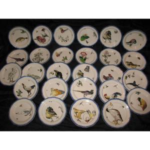 Creil Et Montereau Bracquemond-rousseau Service Of 27 Pieces 19th Time