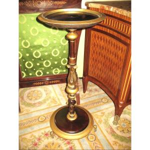 Napoleon III Period Pedestal Table With Cabaret Top In Varnished And Gilded Mahogany