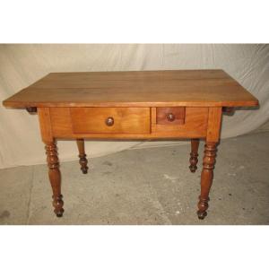 Table In Blond Cherry Wood Swiss Origin, Early 19th Century