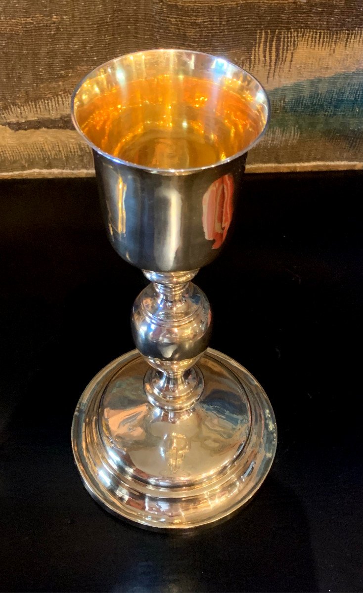 Chalice And Its Paten In Vermeil-photo-4