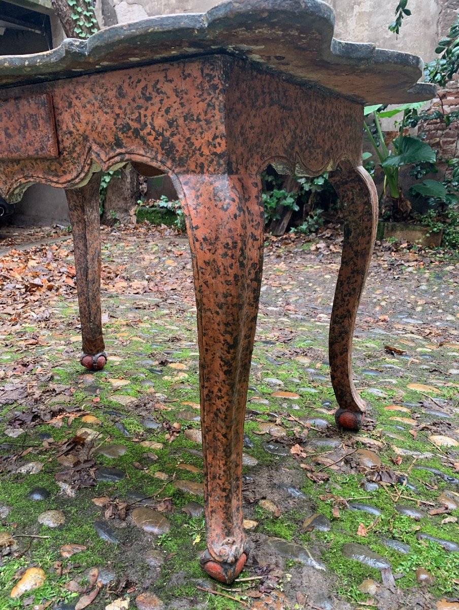 Aragonese Table In Polychrome Wood-photo-3