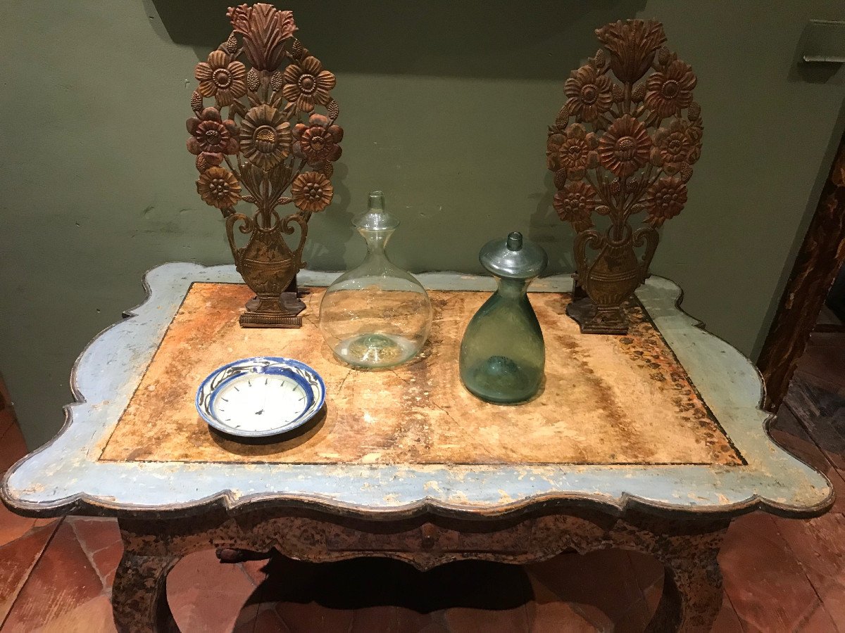 Aragonese Table In Polychrome Wood-photo-4