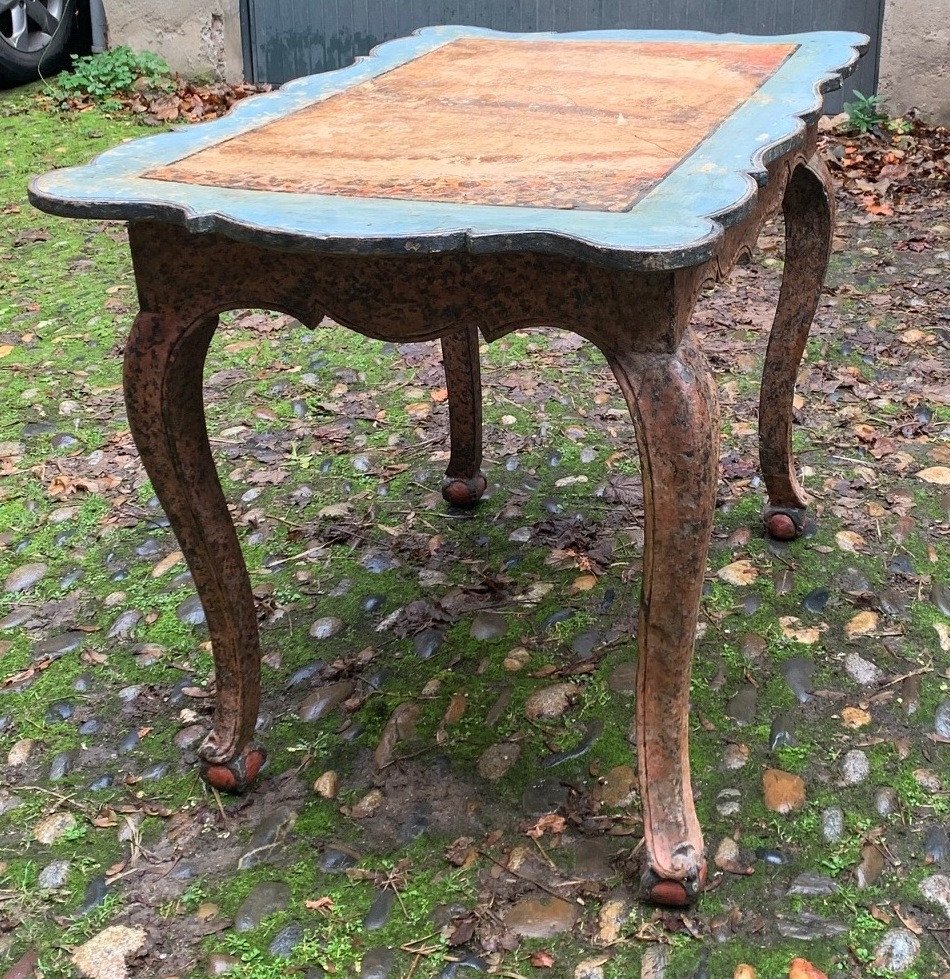 Aragonese Table In Polychrome Wood-photo-2