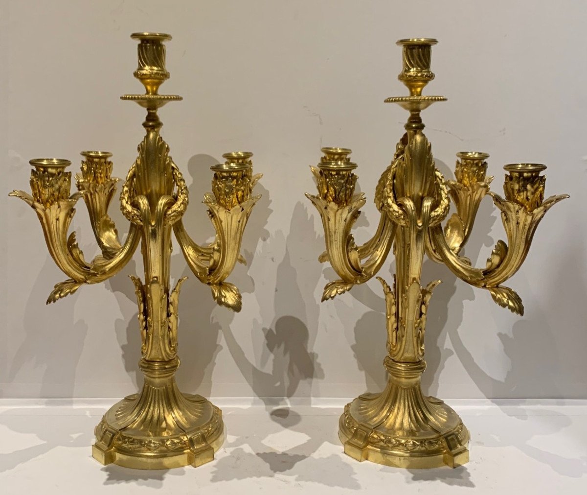 Paire De Chandeliers En Bronze  0. Lelièvre Et Susse Frères