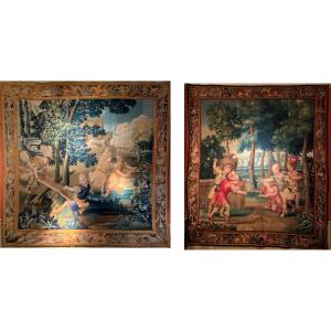 Two Tapestries Manufacture Royale De Beauvais