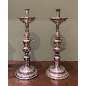 Pair Of Silver Candlesticks