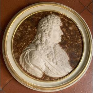 Louis XIV Profile In Marble 