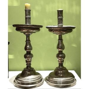 Pair Of Silver Candlesticks