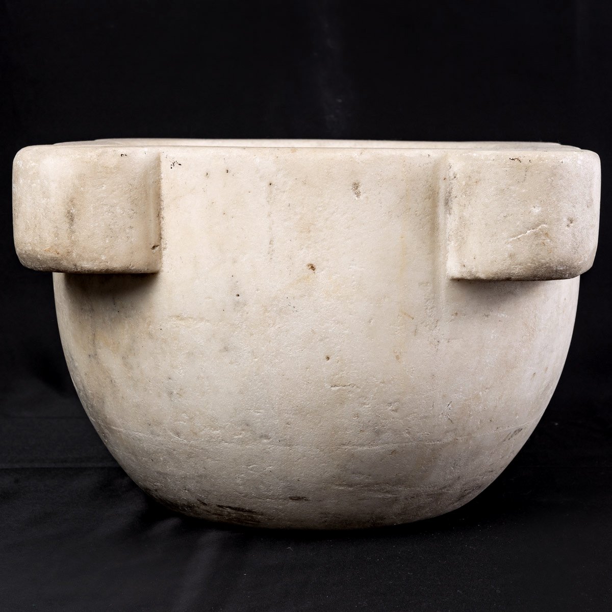 Apothecary Mortar - Greek Marble From Thassos - Florentine - Period: XVIIth Century-photo-1