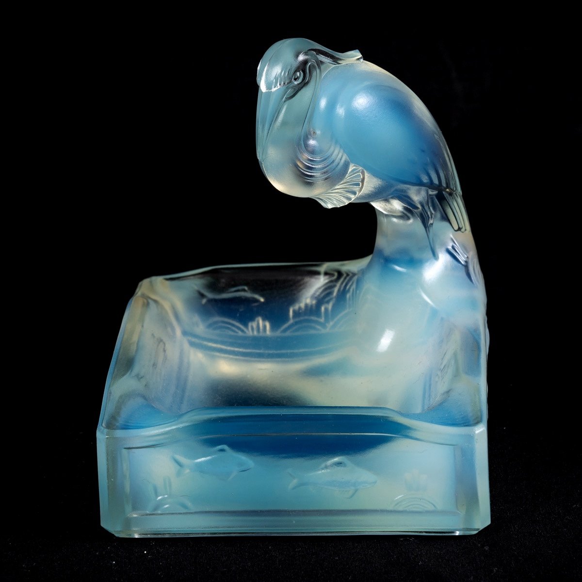 Animal Sculpture - Opalescent Molded Pressed Glass - Charles Graffart - Period: Art Deco-photo-2