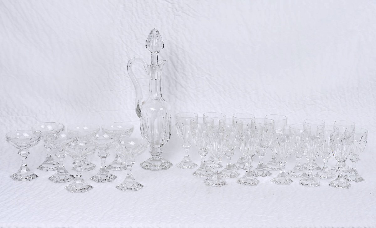 Crystal Service - Chambord Model From Maison Saint Louis - Period: 20th Century