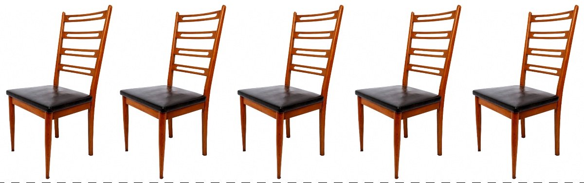 Lot Of Sam Chairs - Danish Teak - Neils Koefoed - Period: 20th Century