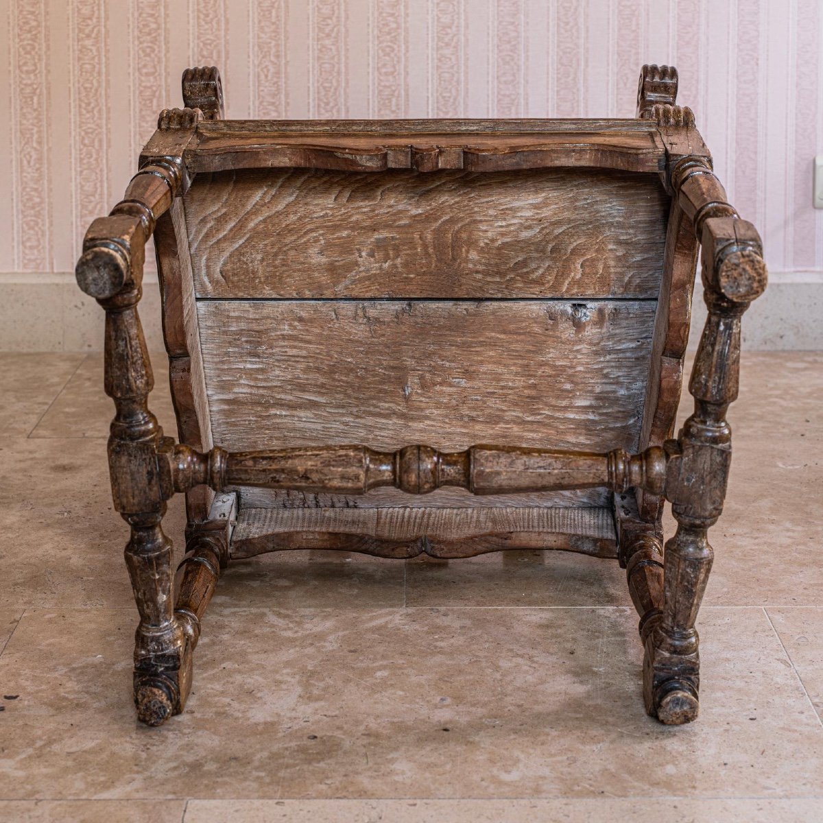 Liège Armchair - 18th Century In Carved Oak - Unique Piece-photo-3