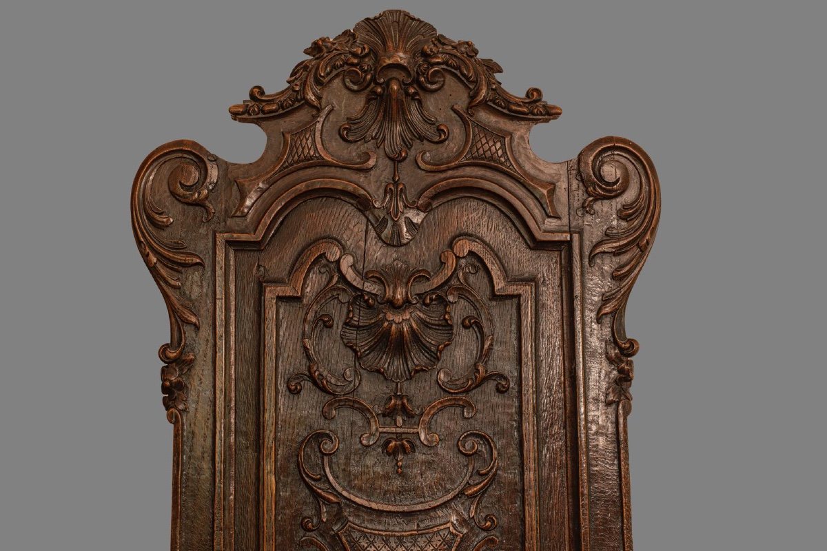 Liège Armchair - 18th Century In Carved Oak - Unique Piece-photo-4