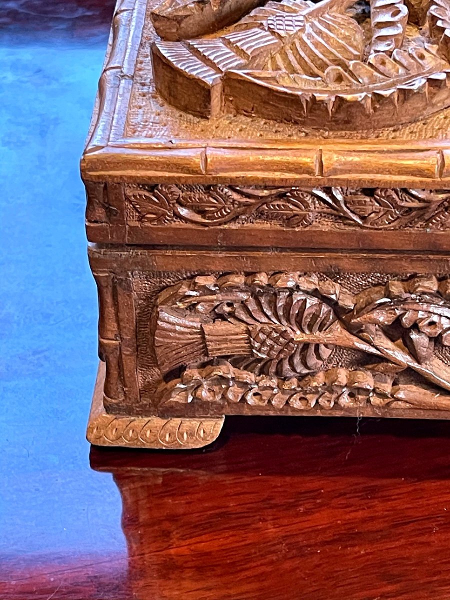 Exceptional Old Huanghuali Wood Box From North Vietnam - Art Deco-photo-3