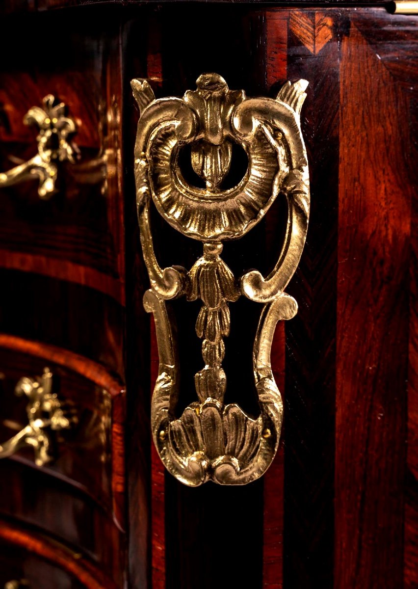 Elegant Center Dressing Table - Rosewood Veneer - D.genty Stamp - Louis XV Period-photo-4