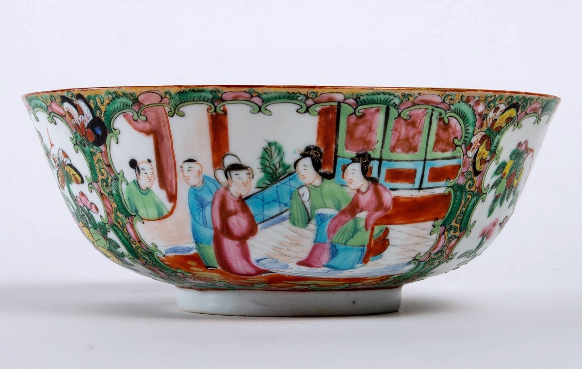 Canton Polychrome Porcelain Circular Cup - Period: Mid XIXth-photo-4