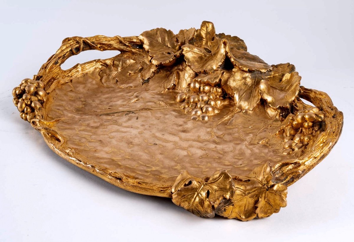 Fruit Bowl - Chiseled Bronze - Copper Patina - Albert Marionnet - Circa: 1912-photo-2