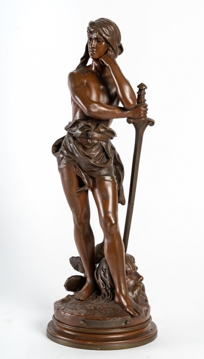 Patinated Bronze - David Winner - Henri Plé - Company Of Bronzes Of Paris - Period: XIXth-photo-2