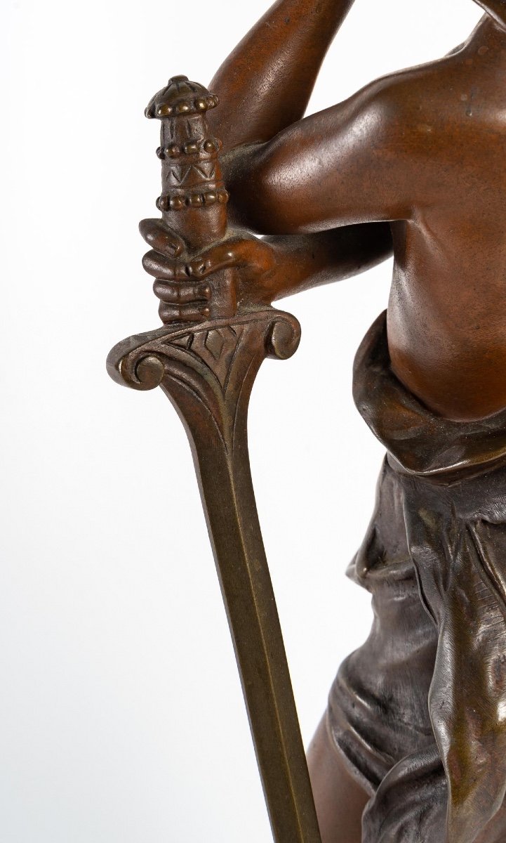 Patinated Bronze - David Winner - Henri Plé - Company Of Bronzes Of Paris - Period: XIXth-photo-2