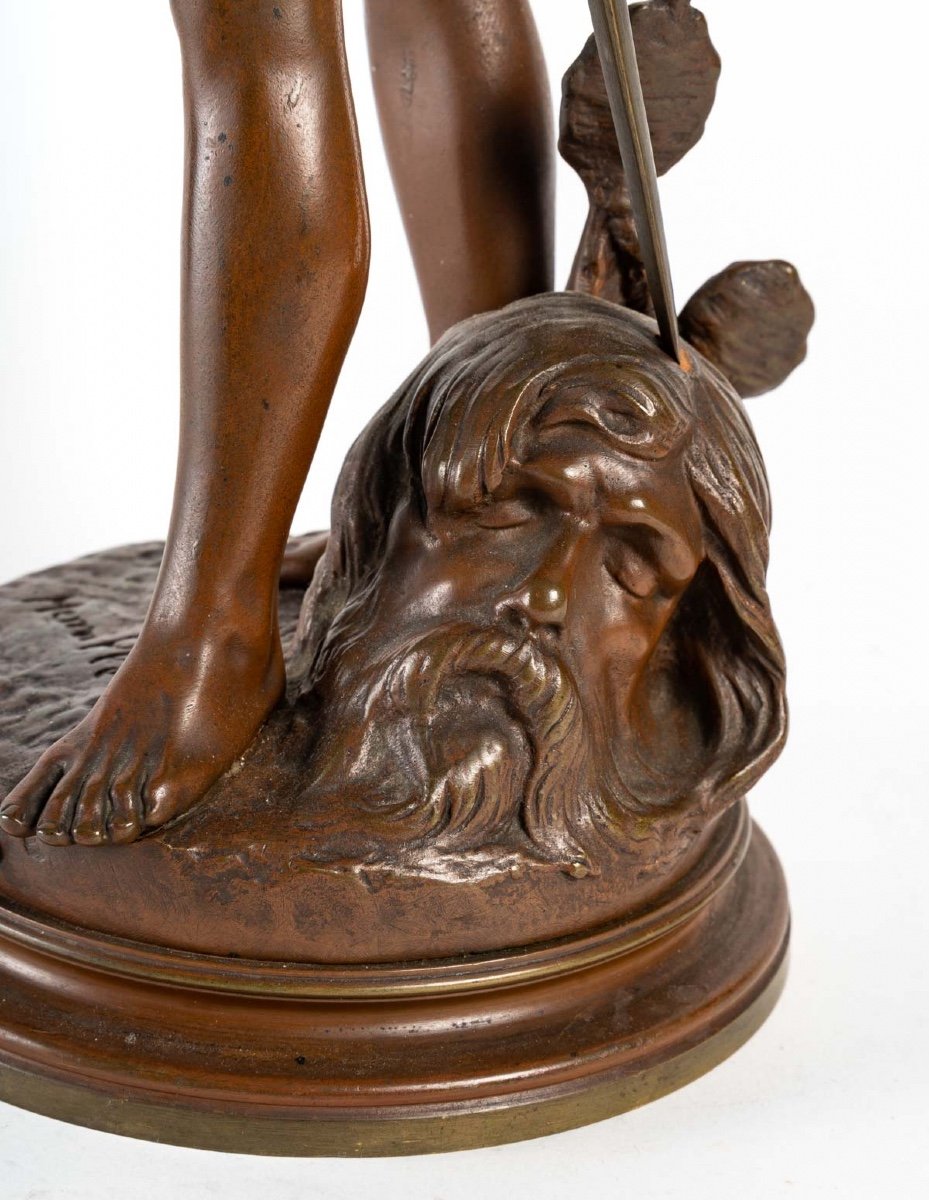 Patinated Bronze - David Winner - Henri Plé - Company Of Bronzes Of Paris - Period: XIXth-photo-5