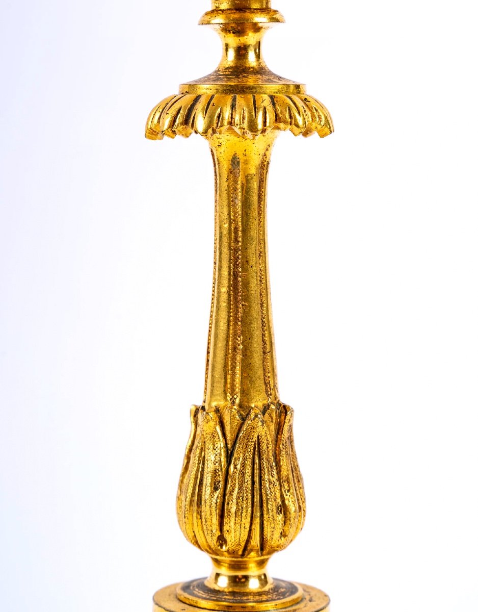 Candlestick In Gilt Bronze With Snuffer - Louis XVI Style - Period: XIXth Century-photo-4