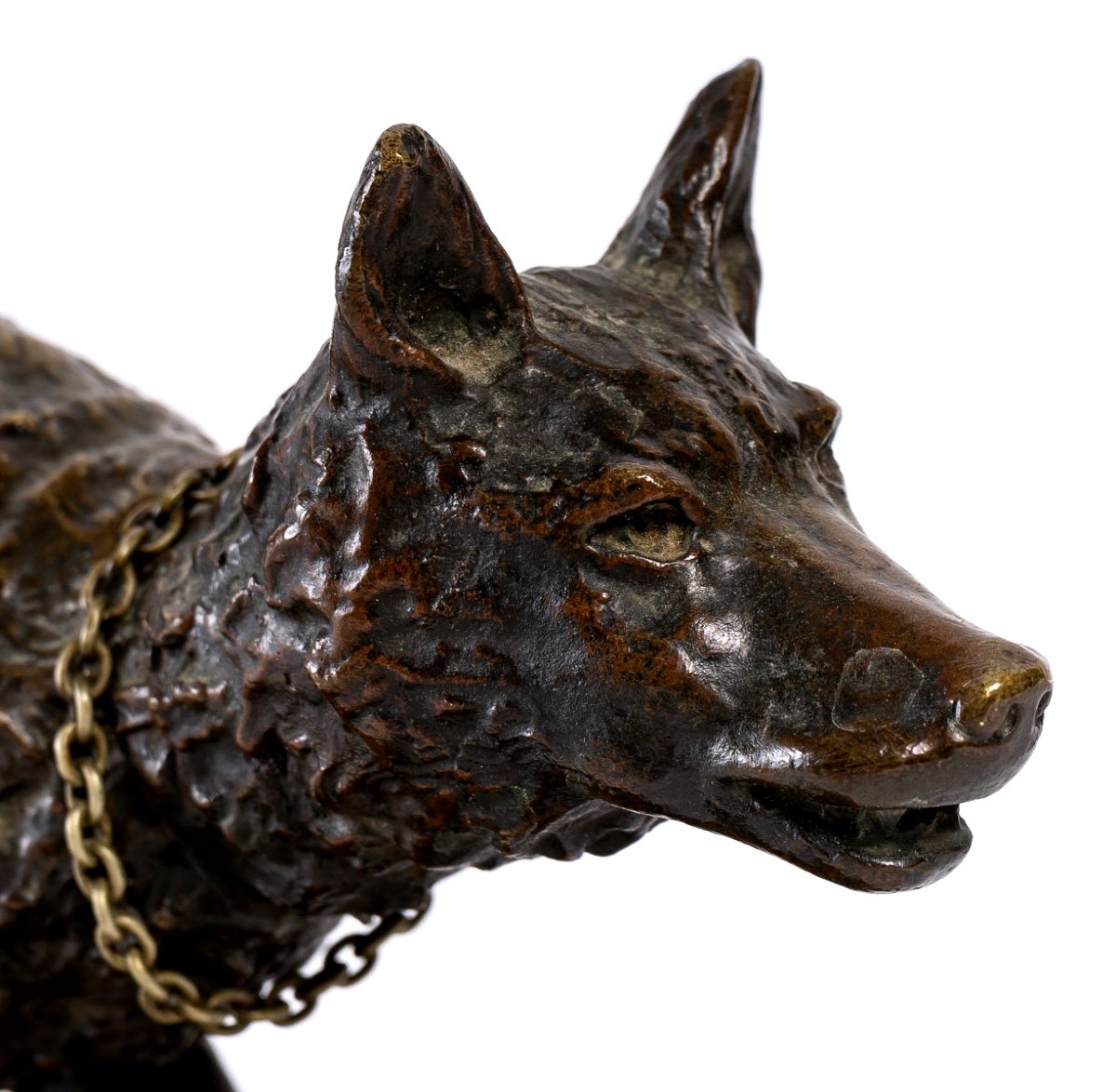 Bronze Animal - Signed E.vrillard - Shepherd Dog In Invitation To Play Posture - 19th C-photo-4