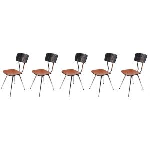 Series Of 5 Formica Chairs - French Production - Period: 20th Century