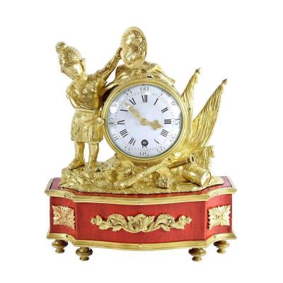 Rare 18th Century Clock - War Theme In Honor Of Louis XV