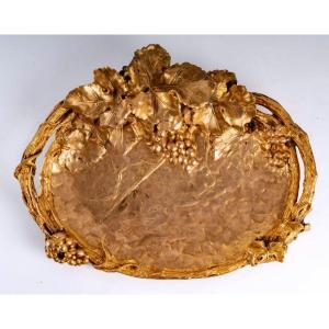 Fruit Bowl - Chiseled Bronze - Copper Patina - Albert Marionnet - Circa: 1912