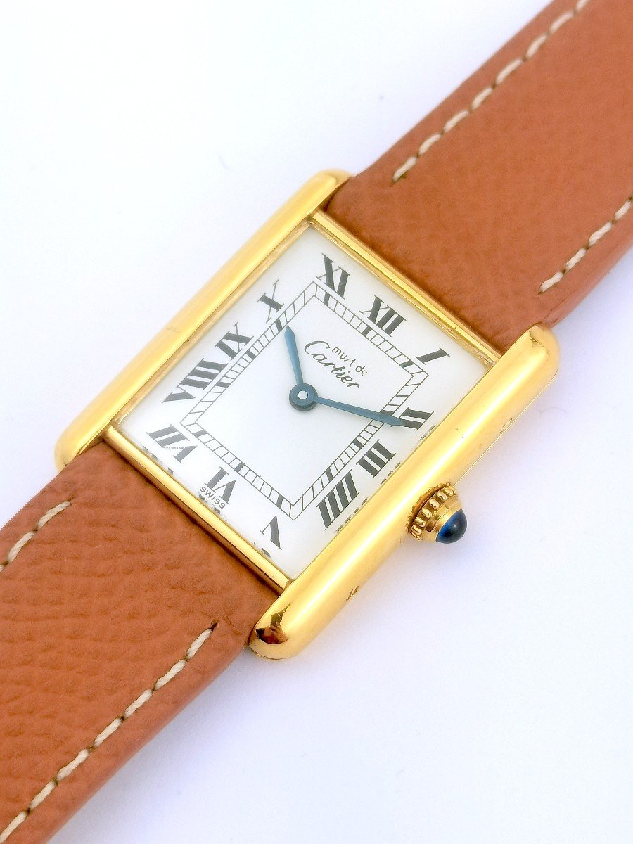 Cartier - Must Tank - Vermeil - 23 Mm (unisex)-photo-1