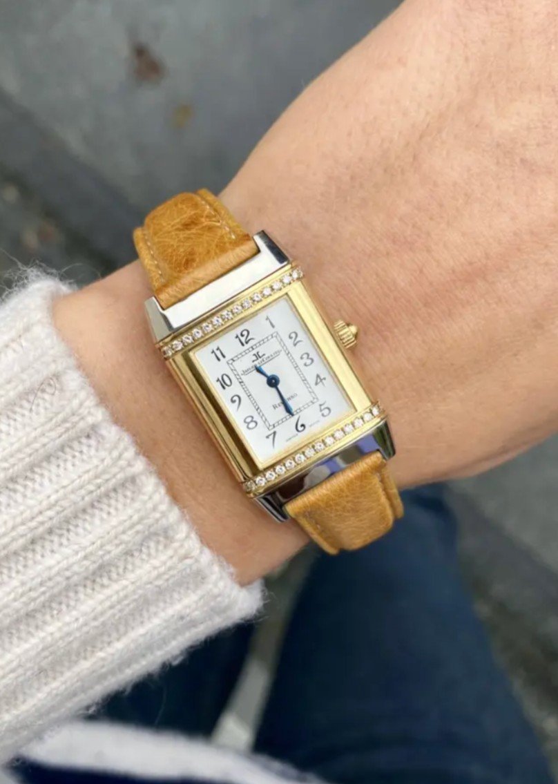 Montre Jaeger lecoultre - Reverso - Or/acier/diamants/cuir-photo-2