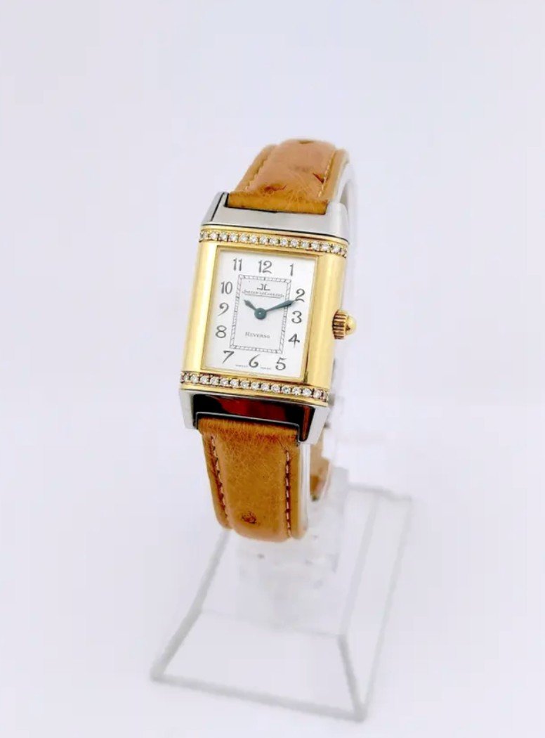 Montre Jaeger lecoultre - Reverso - Or/acier/diamants/cuir-photo-4