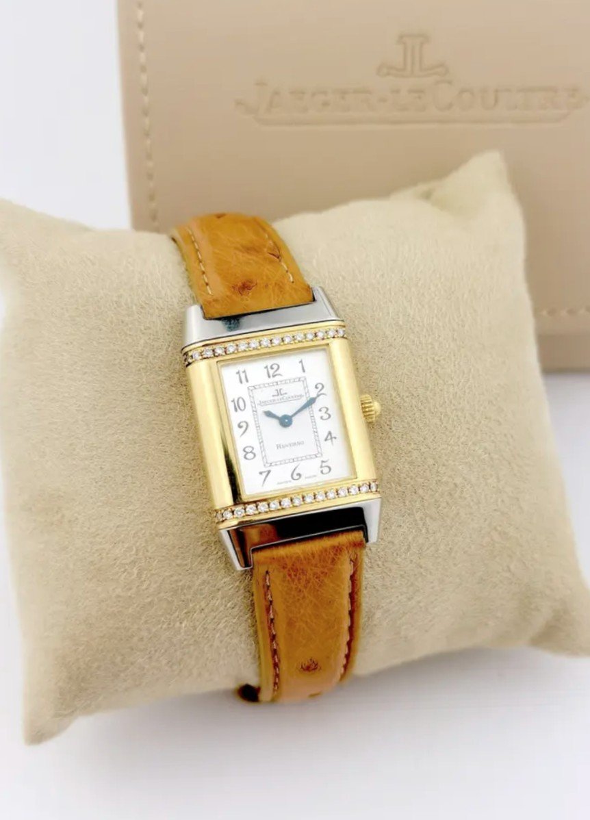 Montre Jaeger lecoultre - Reverso - Or/acier/diamants/cuir-photo-3