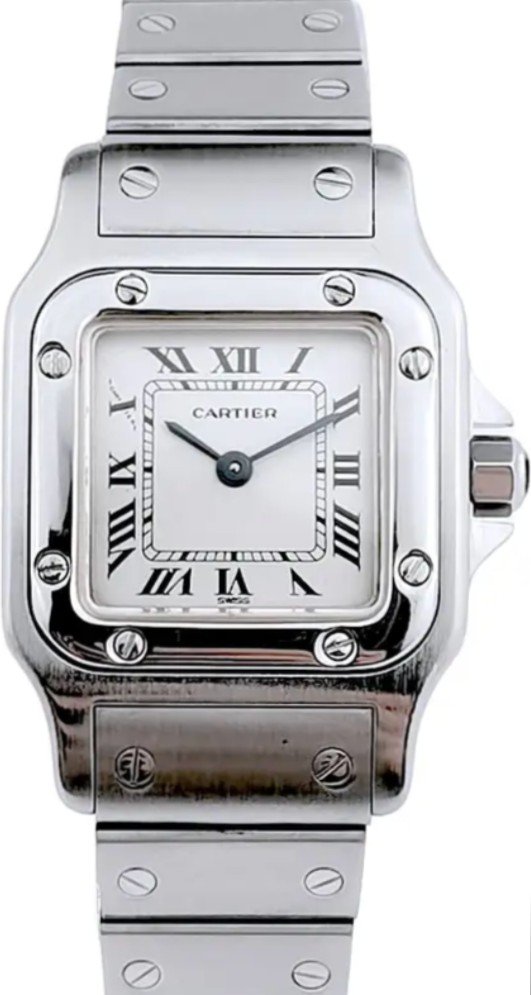 Montre Cartier - Santos Galbée - Acier - Quartz - 24 Mm