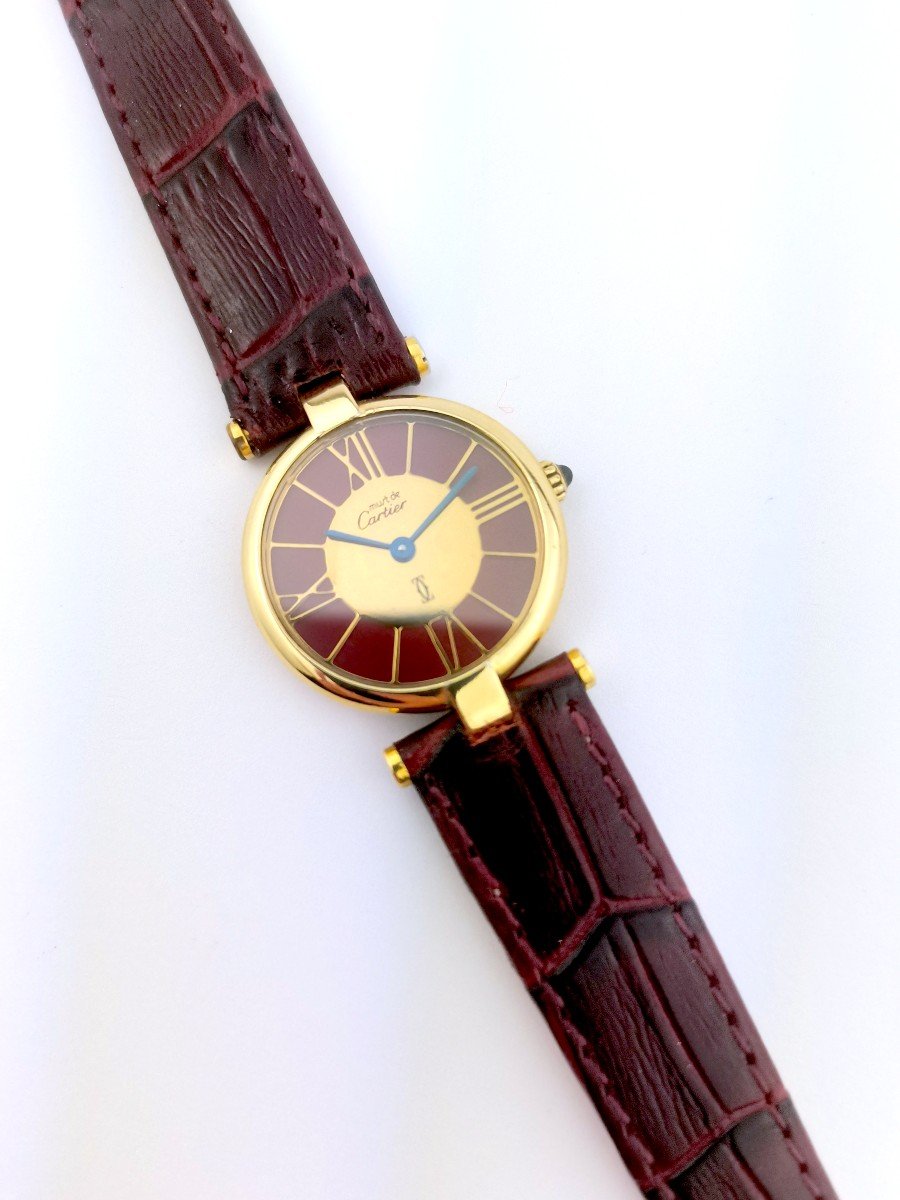 Cartier Watch - Must Vendôme - Bordeaux Gold Dial - Pm-photo-4