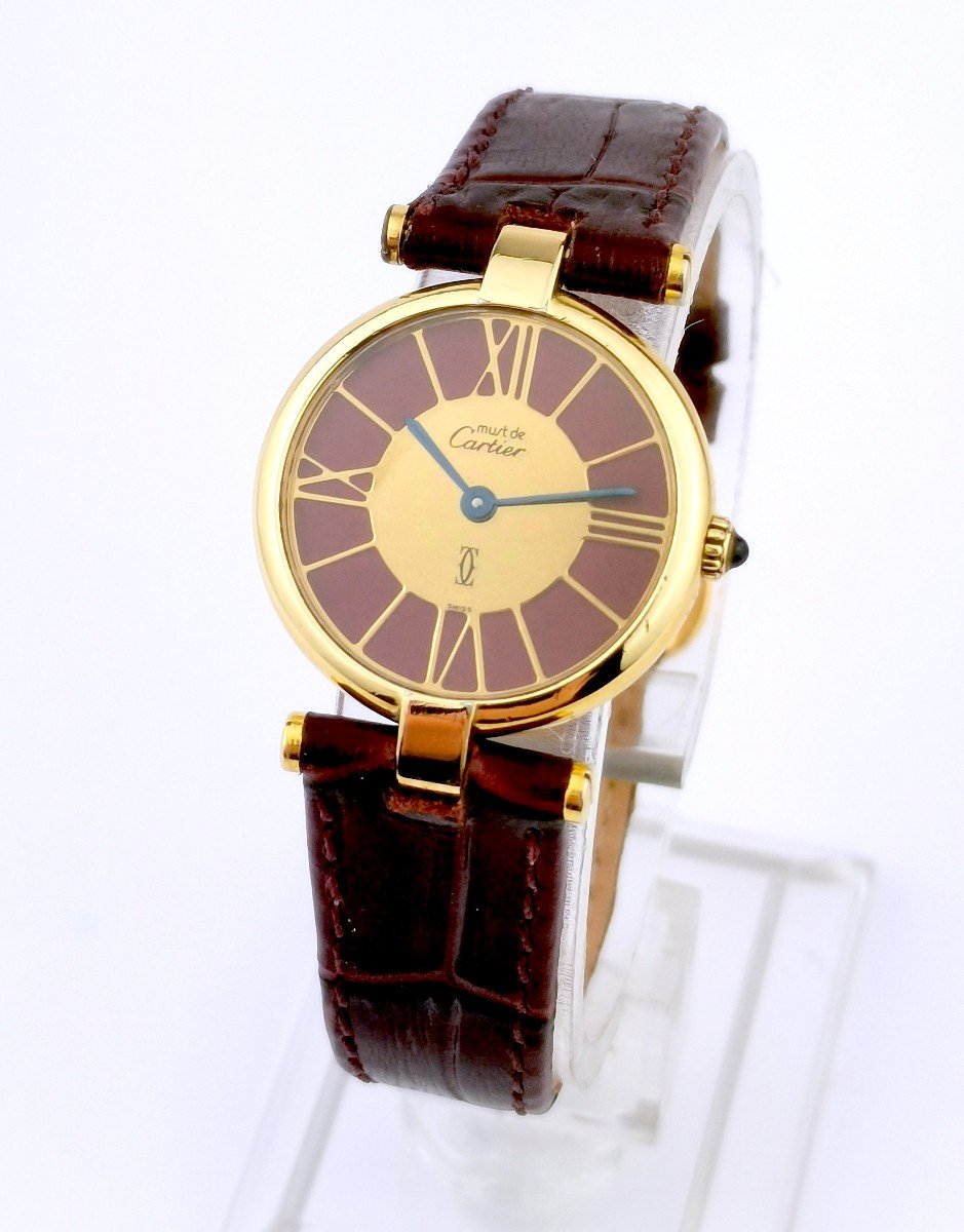 Cartier Watch - Must Vendôme - Bordeaux Gold Dial - Pm-photo-5