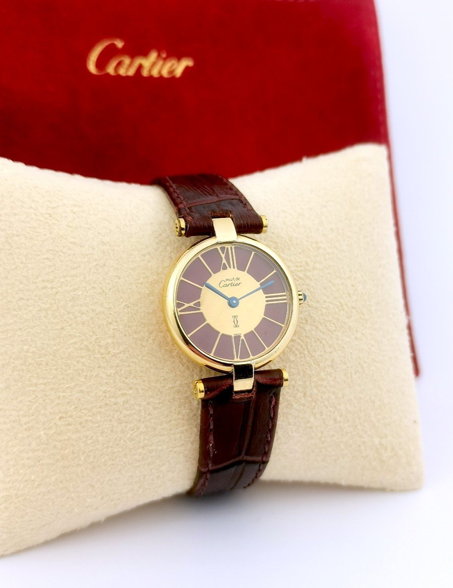 Cartier Watch - Must Vendôme - Bordeaux Gold Dial - Pm-photo-6