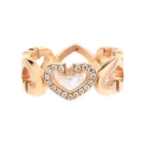 Cartier Ring - Hearts - Gold Diamonds - Size 53 Fr