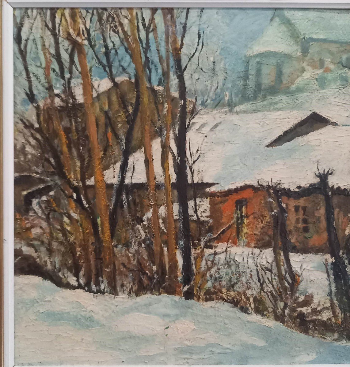 Fernand Roc, French School Mid Twentieth Century "surroundings Of A Village Under The Snow"-photo-3