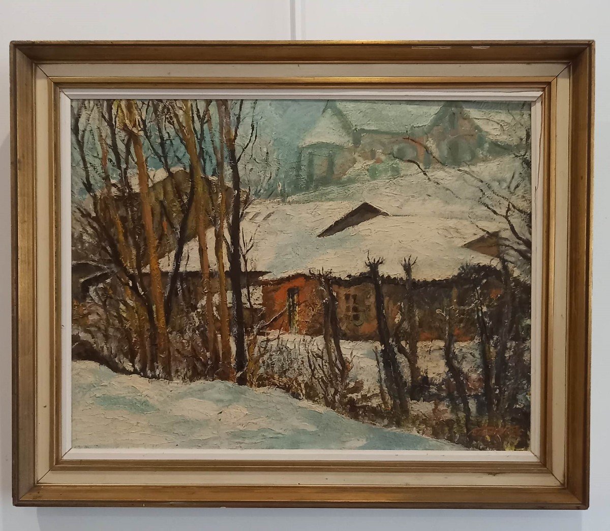 Fernand Roc, French School Mid Twentieth Century "surroundings Of A Village Under The Snow"