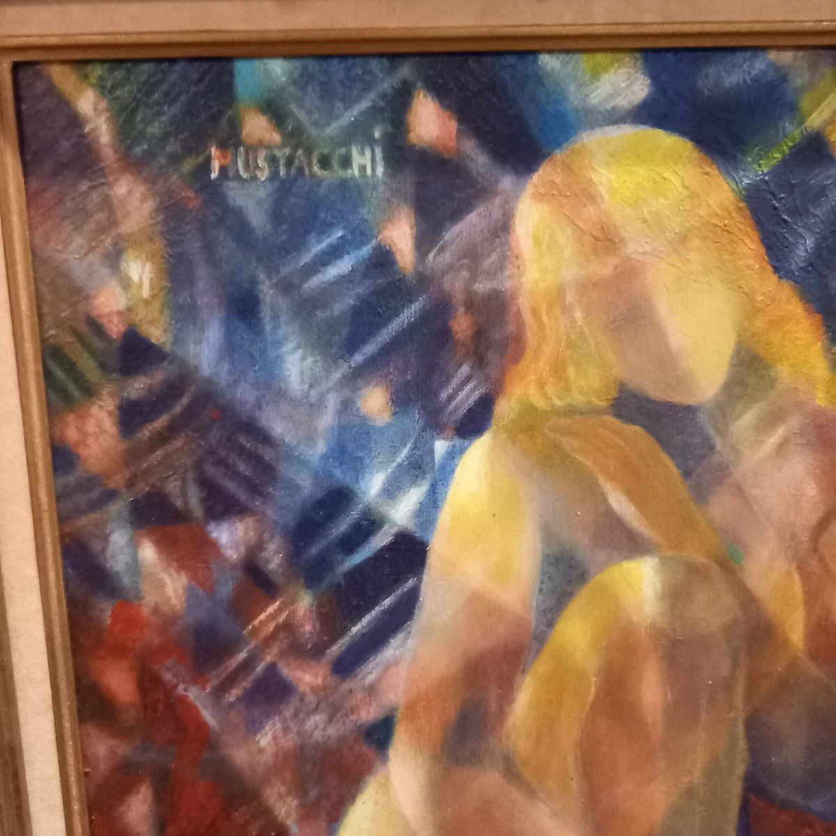 Raymond Mustacchi  " Jeune Fille Au Bandeau De Lumière " Huile sur toile-photo-2