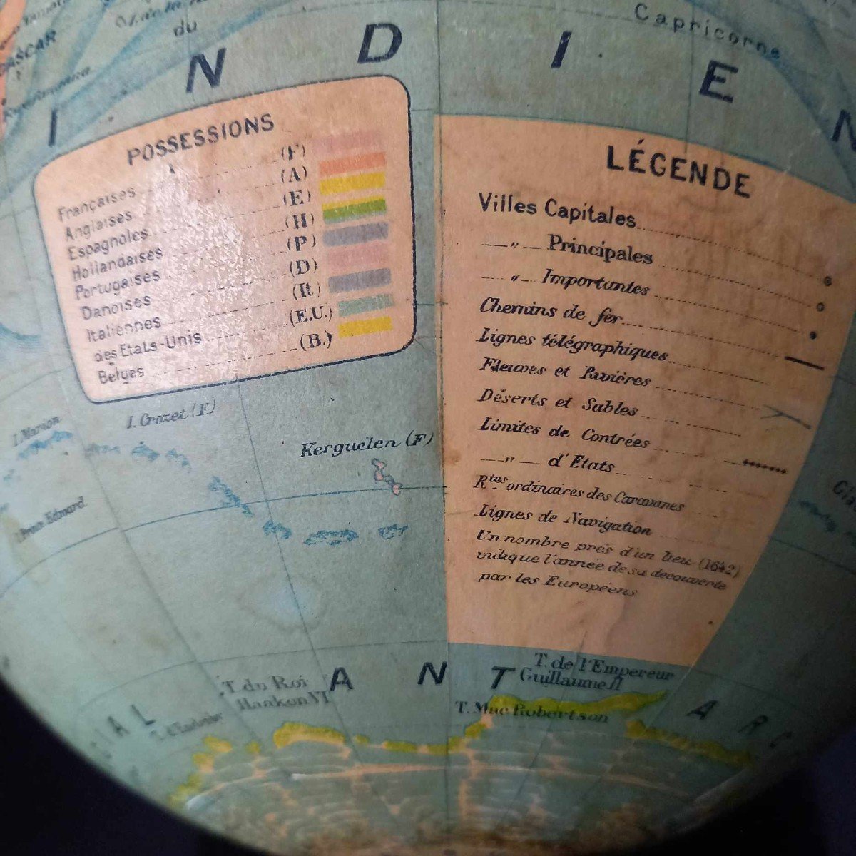 Terrestrial Globe World Map Around 1920, Forest Editeur-photo-4