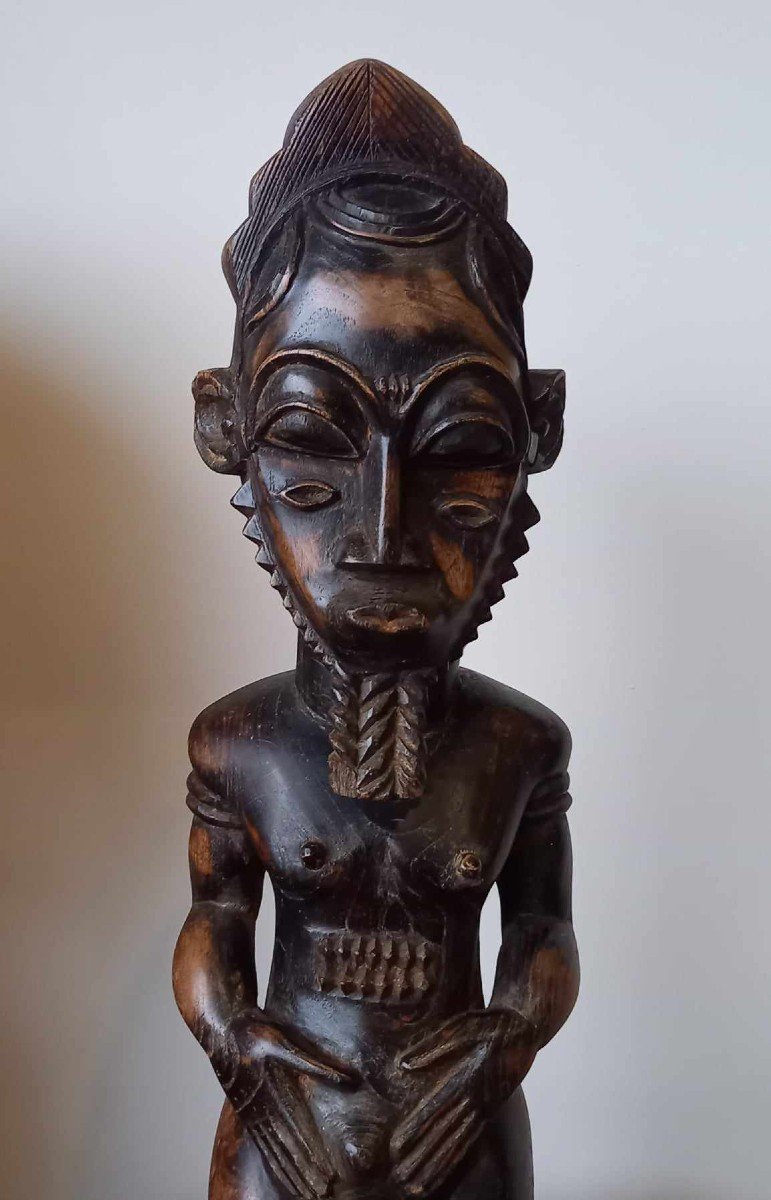 Large Mystical Husband Statue "bloblo Bian" Baoulé Ivory Coast-photo-4