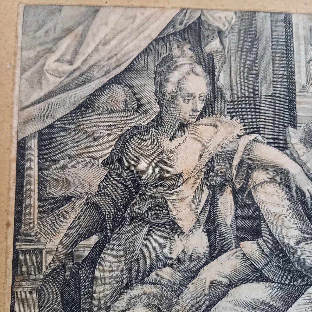 Crispin De Passe (1564-1637) « Scène De Taverne » Gravure En Taille Douce-photo-3