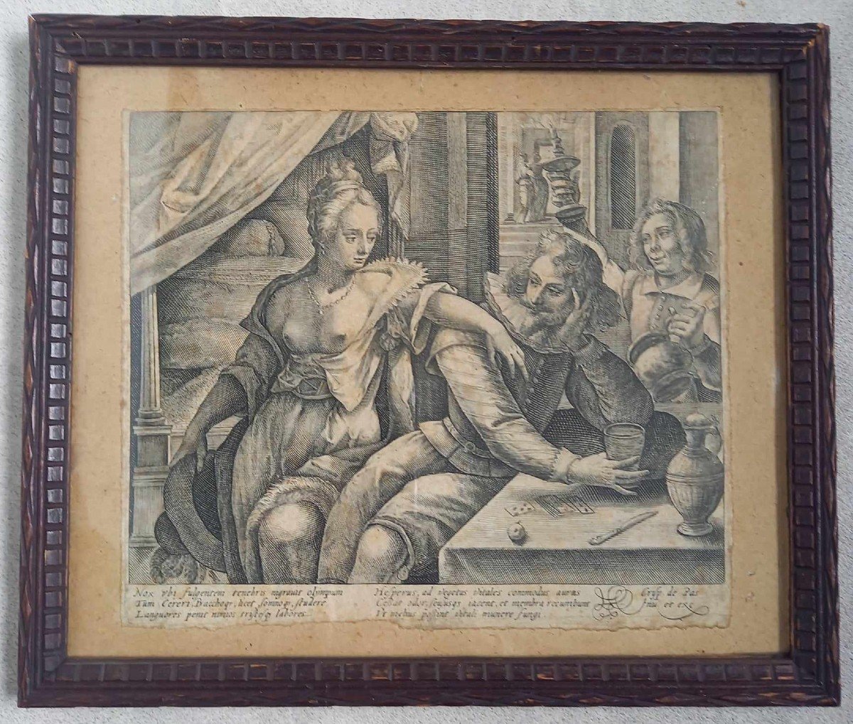 Crispin De Passe (1564-1637) « Scène De Taverne » Gravure En Taille Douce-photo-4