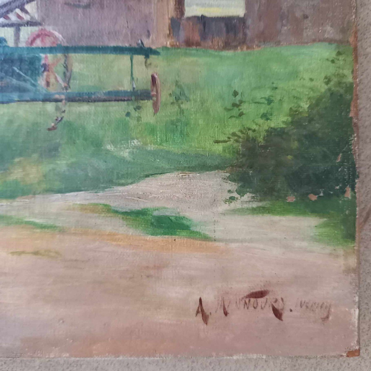 Armand Arsène Mannoury " Ferme Près d'Iverny, En Seine-et-marne" Huile / Toile-photo-4