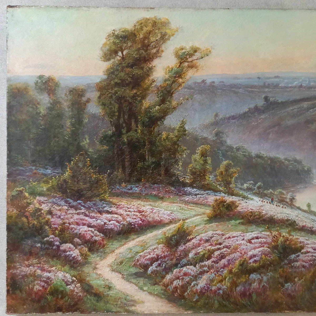 Crozant School Late 19th / Early 20th “les Bruyères” Oil On Canvas -photo-4